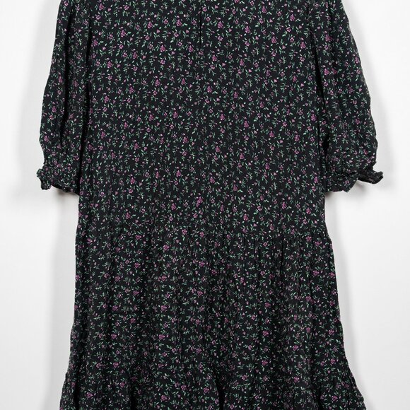 ZARA Revolve Women's M Mini Dress Black Floral Sleeves “The Lisa” Ruffle NWT - Picture 9 of 11